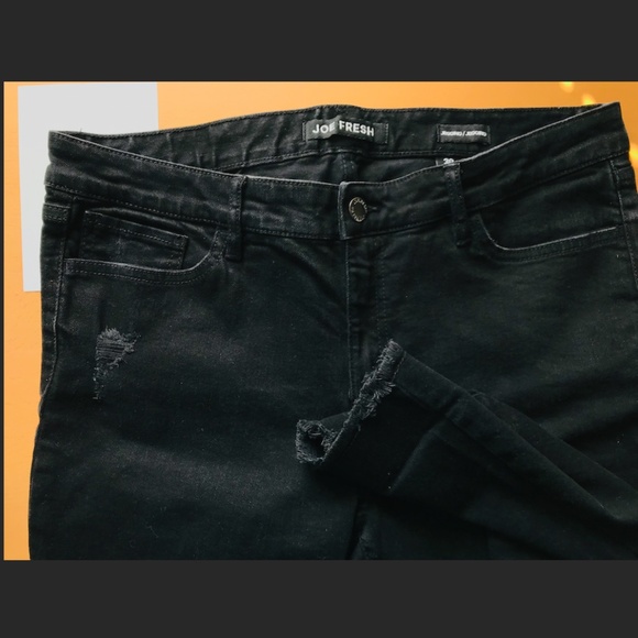 Joe Fresh black denim distressed legging jeans size 30 - Picture 2 of 7